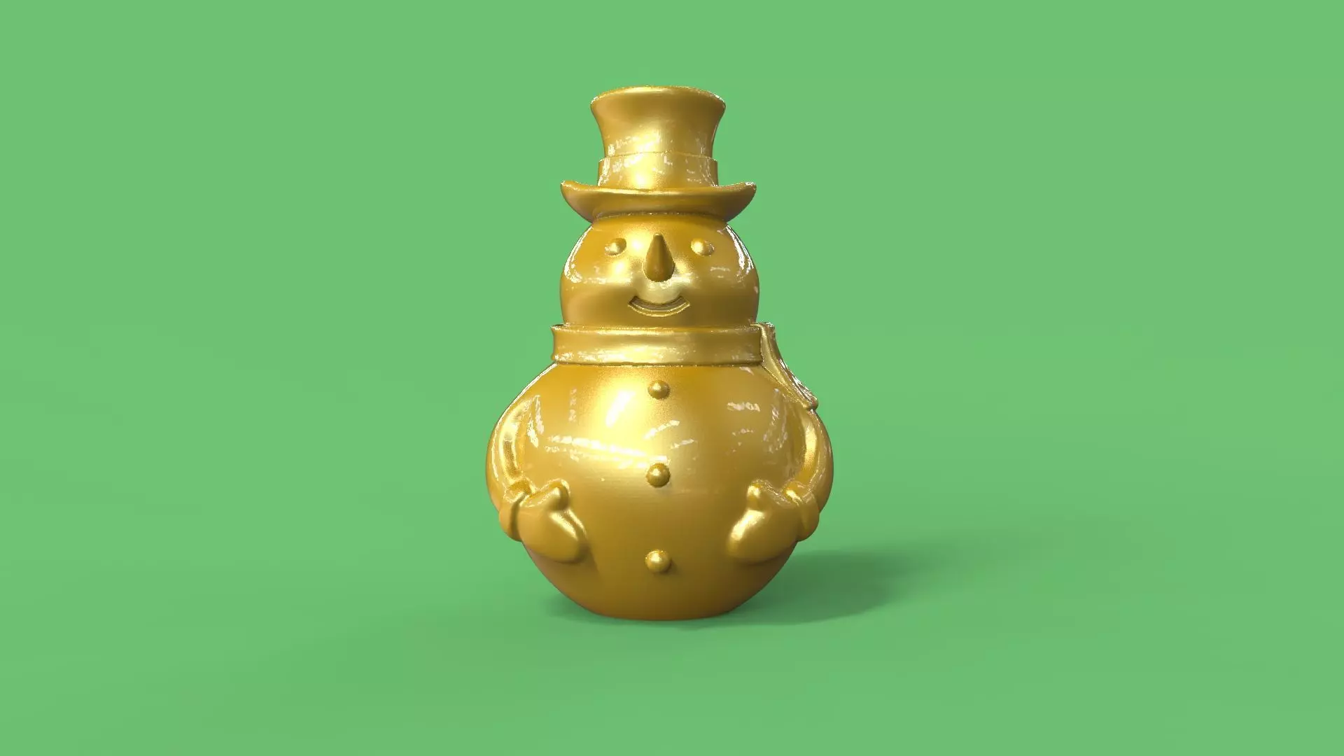 snowman gold 3D print model_0