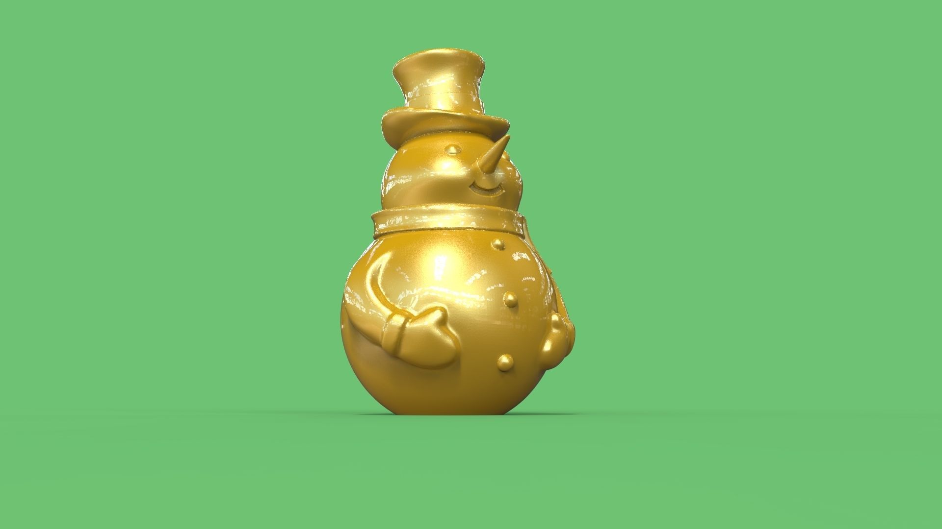 snowman gold 3D print model_4
