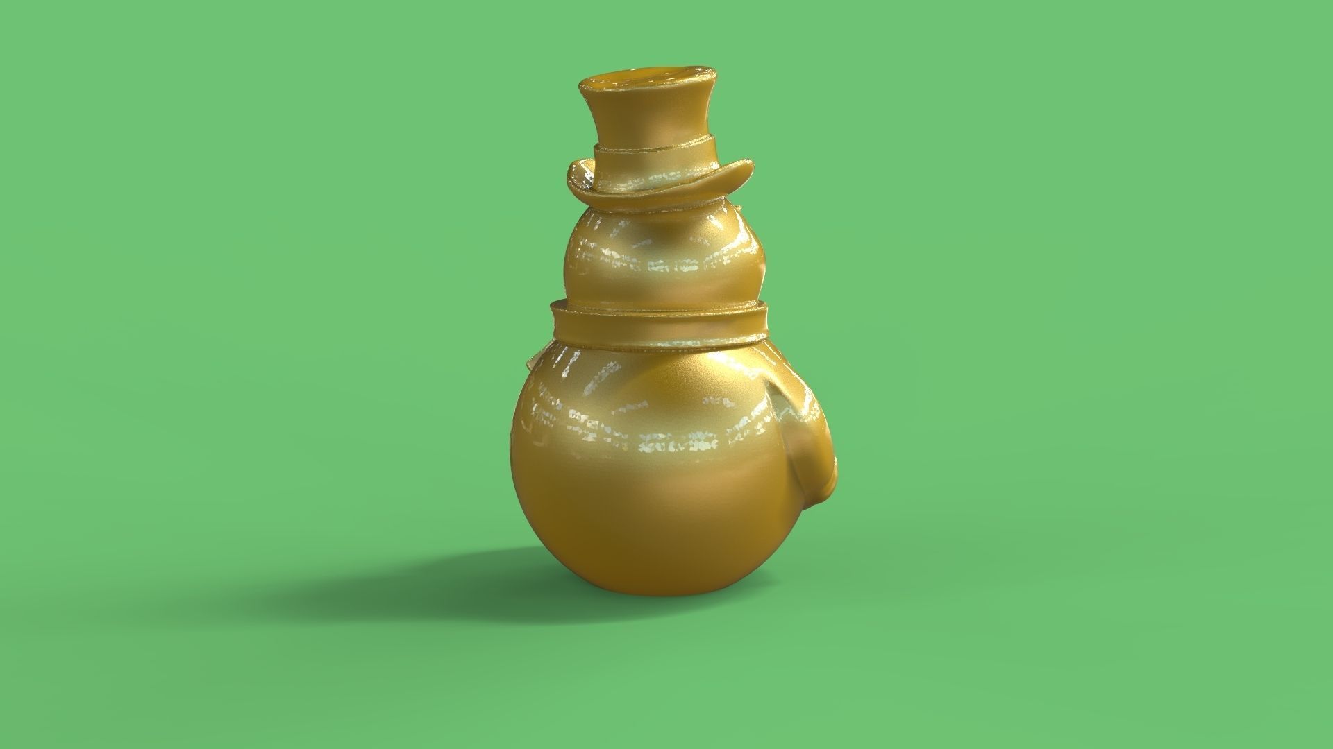 snowman gold 3D print model_2