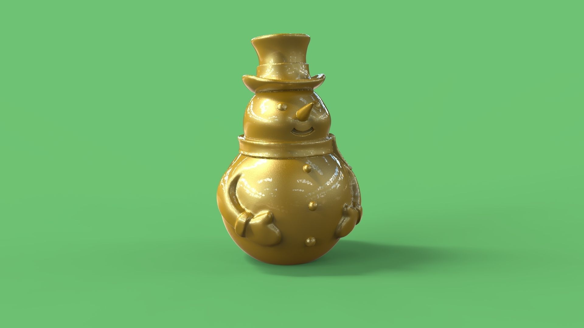 snowman gold 3D print model_1
