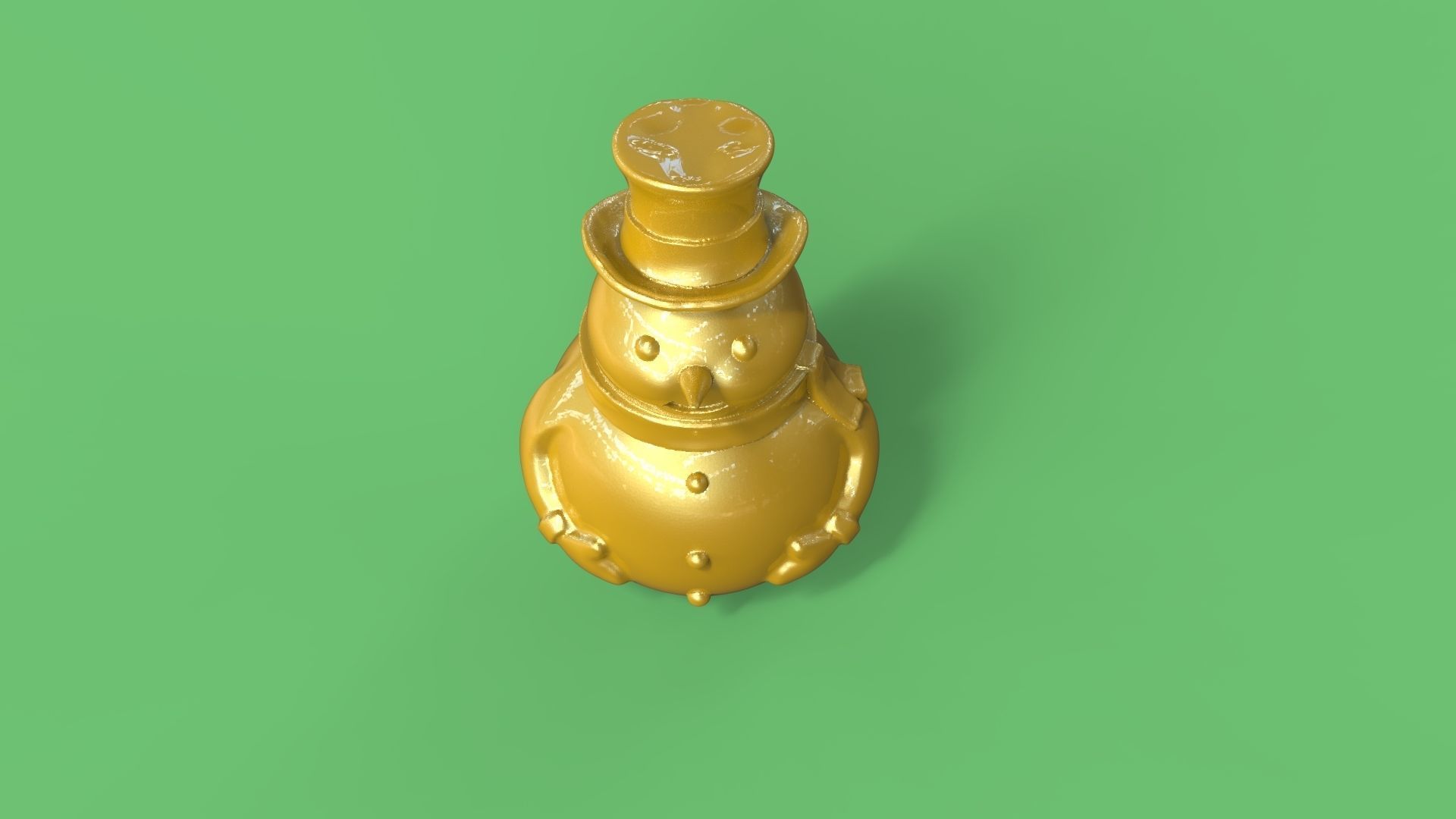 snowman gold 3D print model_3