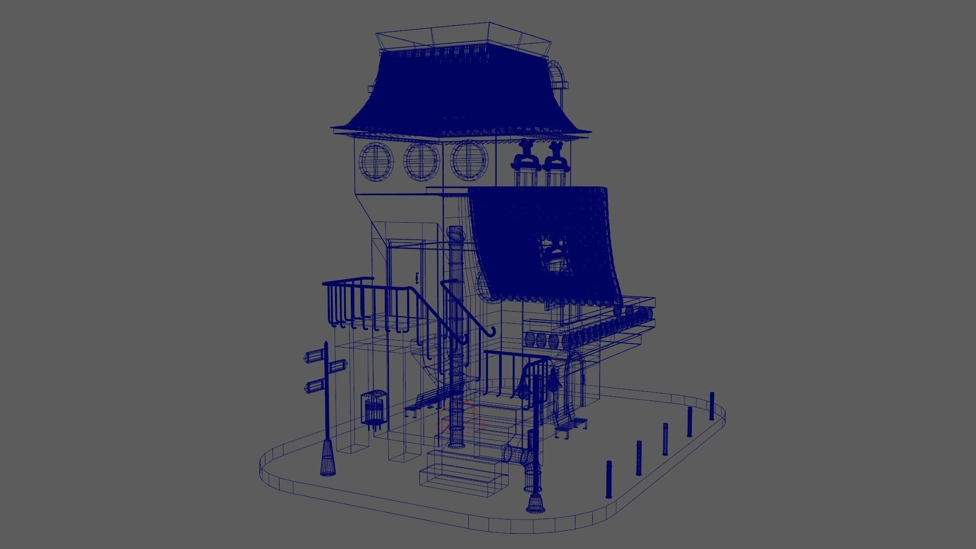 Cartoon House 02 3D model_17