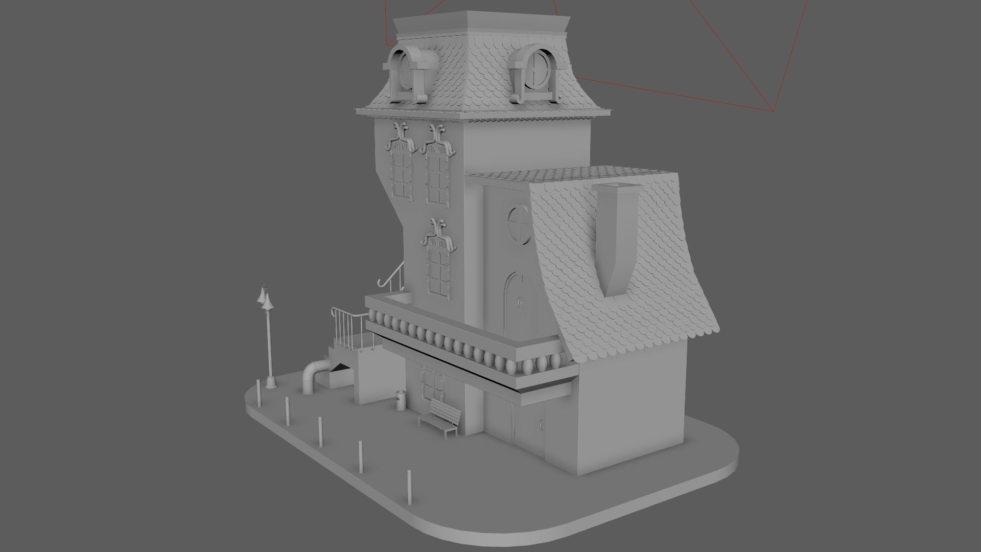 Cartoon House 02 3D model_9