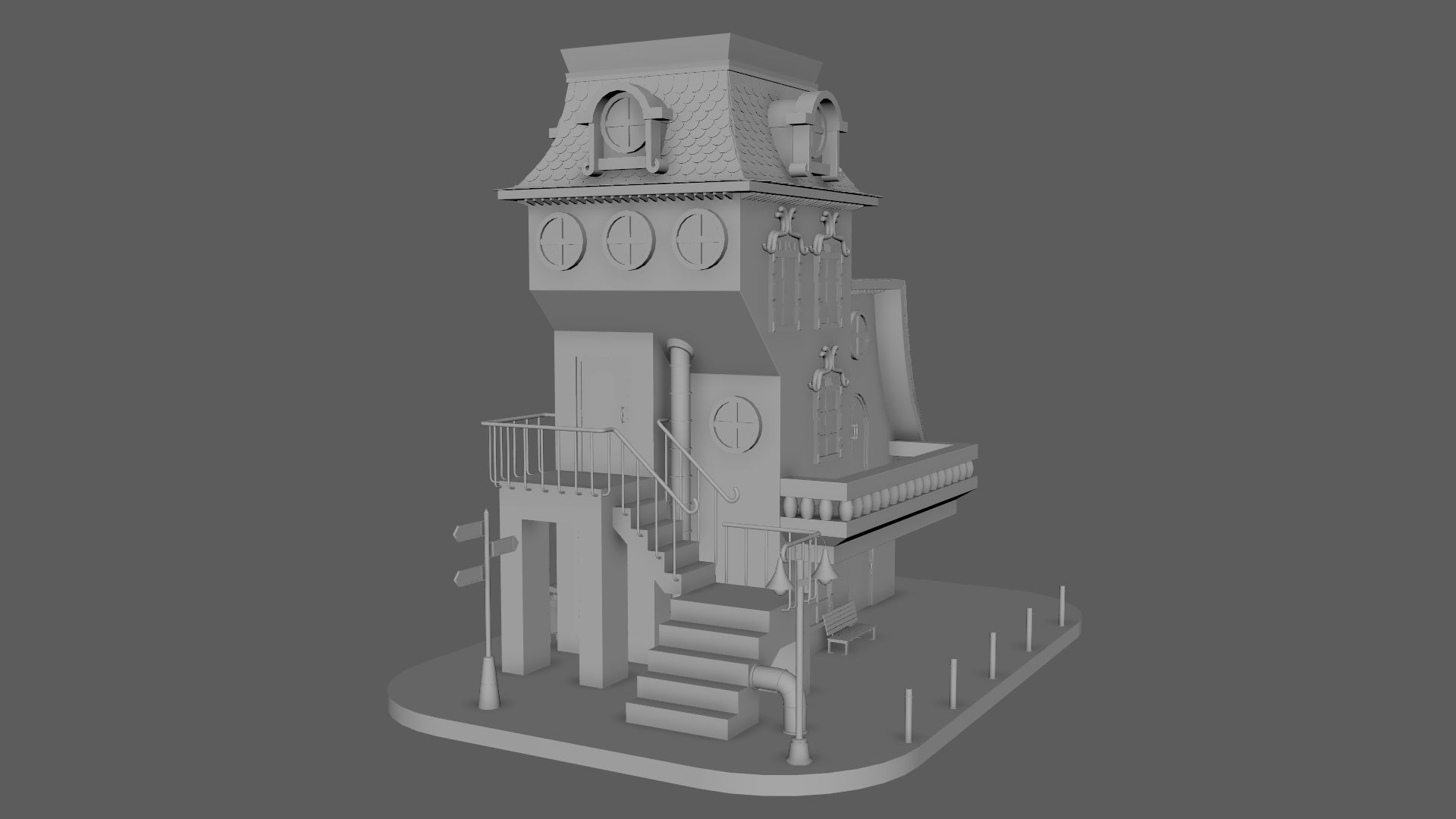 Cartoon House 02 3D model_15