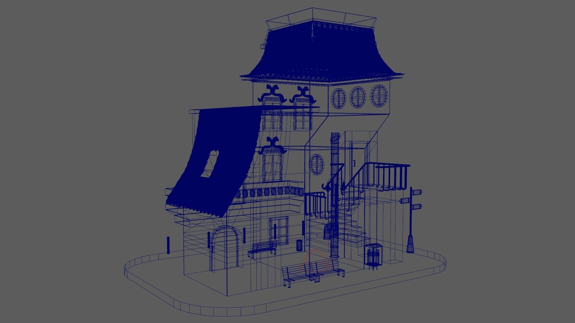 Cartoon House 02 3D model_14