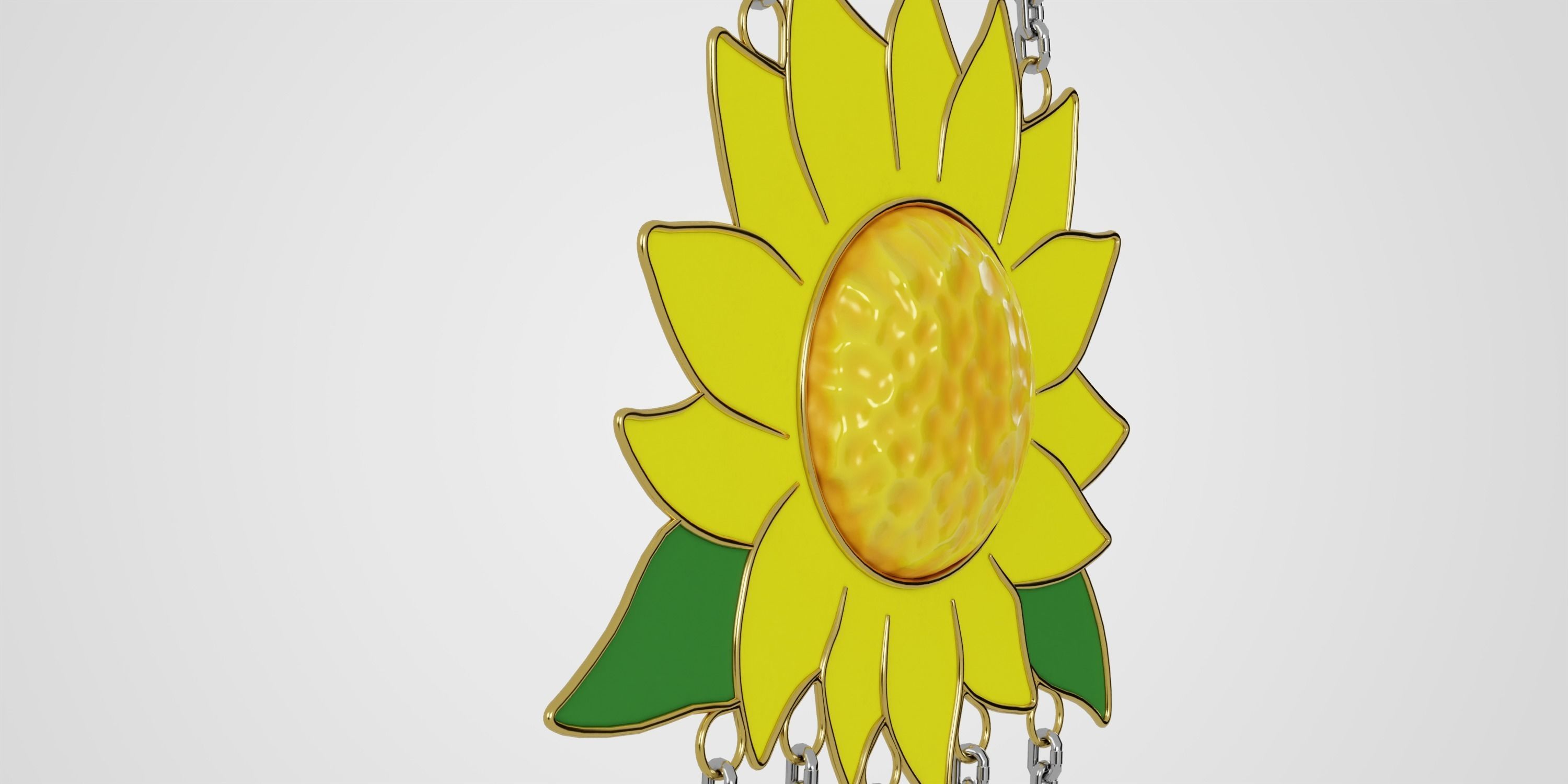 Sunflower Wind Chime Low-poly 3D model_2