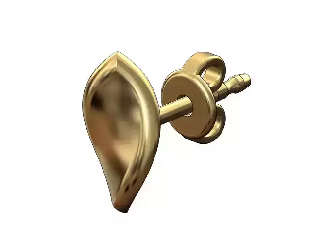 Simple twisted leaf stud earring