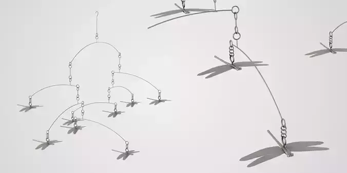 Dragonfly Wind Chime Low-poly 3D model Dragonfly Wind Chime Low-poly 3D model