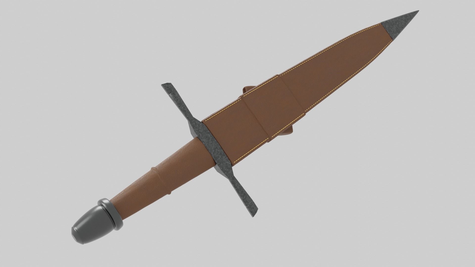 Knights Dagger Low-poly 3D model_27