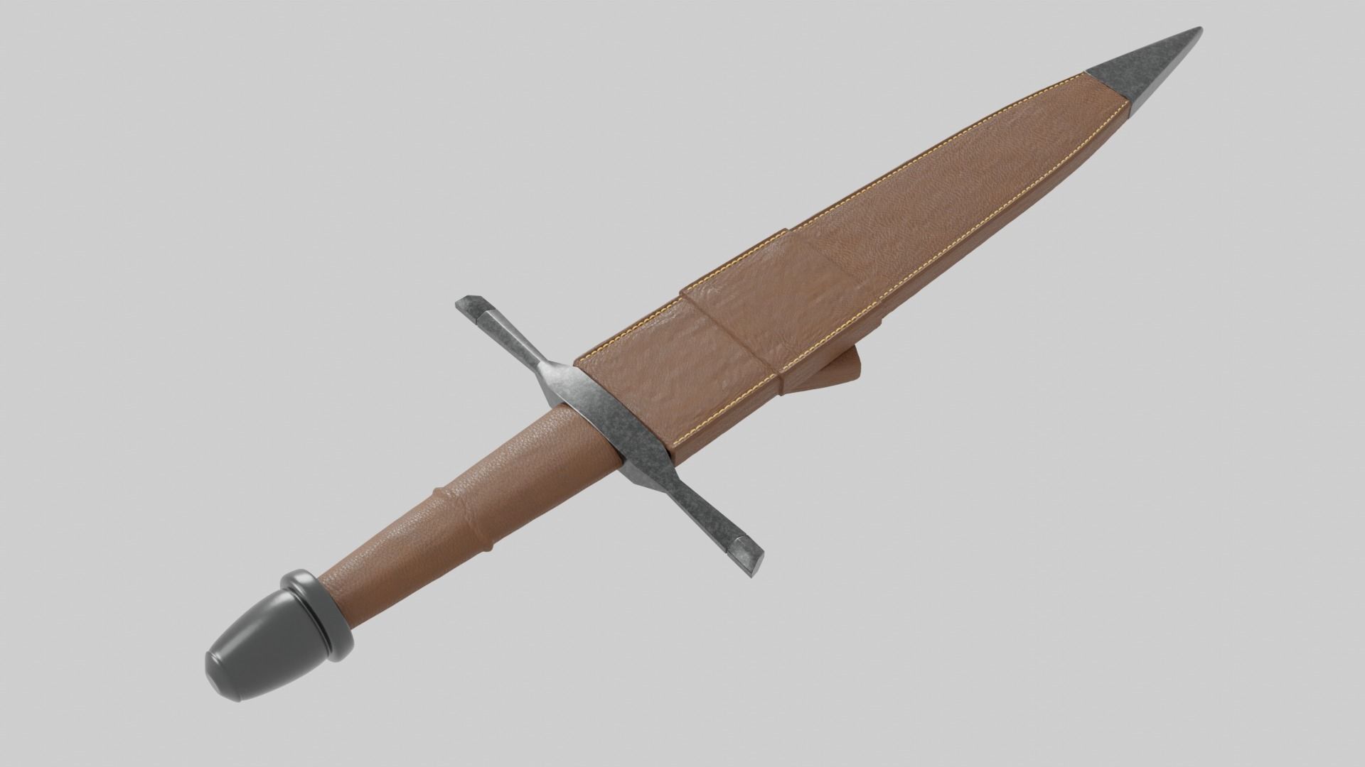 Knights Dagger Low-poly 3D model_11