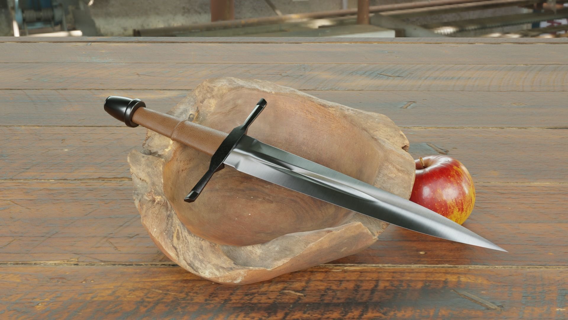 Knights Dagger Low-poly 3D model_8