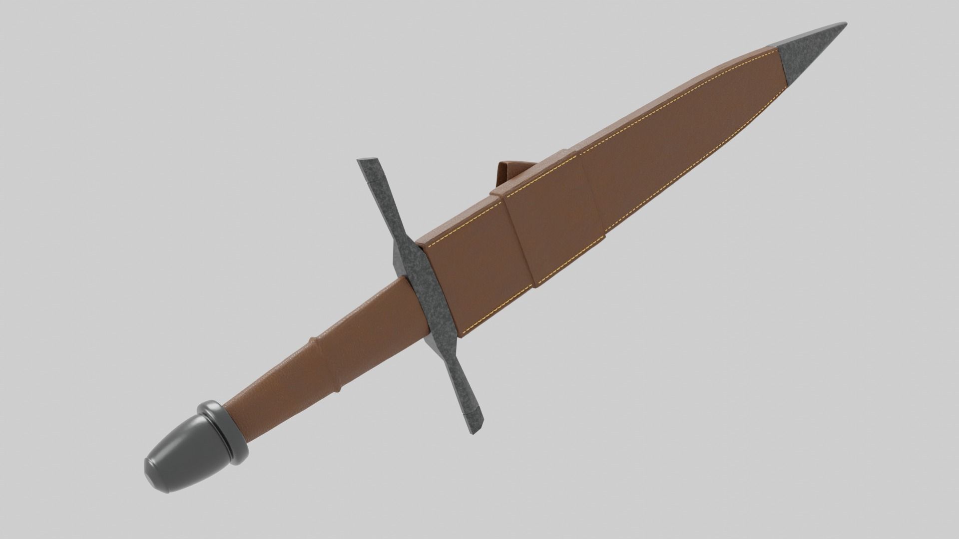 Knights Dagger Low-poly 3D model_21