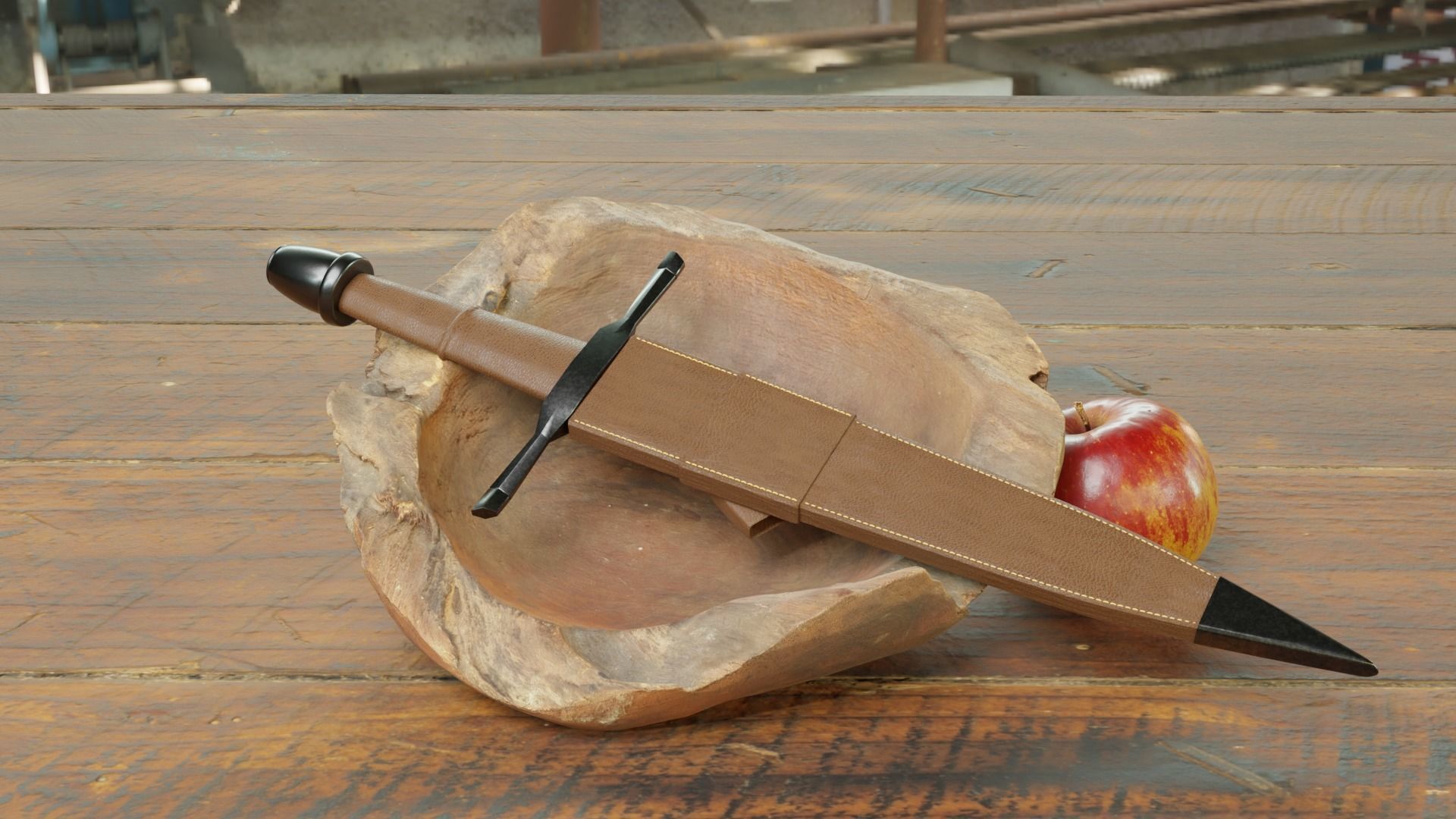 Knights Dagger Low-poly 3D model_10