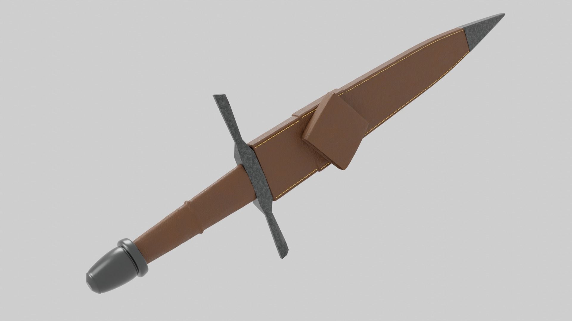 Knights Dagger Low-poly 3D model_14