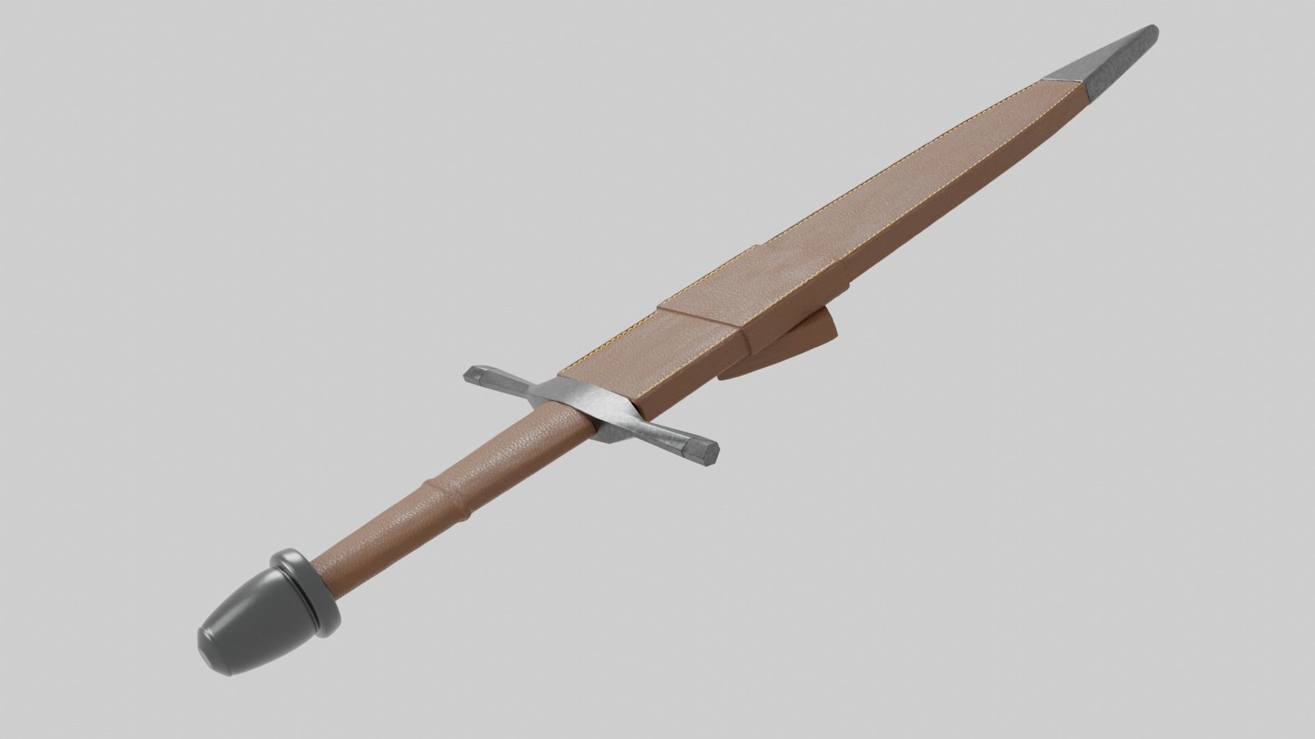 Knights Dagger Low-poly 3D model_12