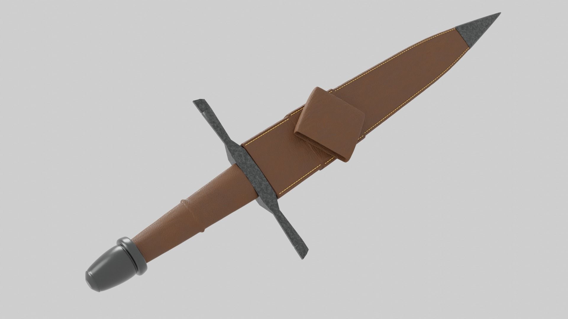 Knights Dagger Low-poly 3D model_13