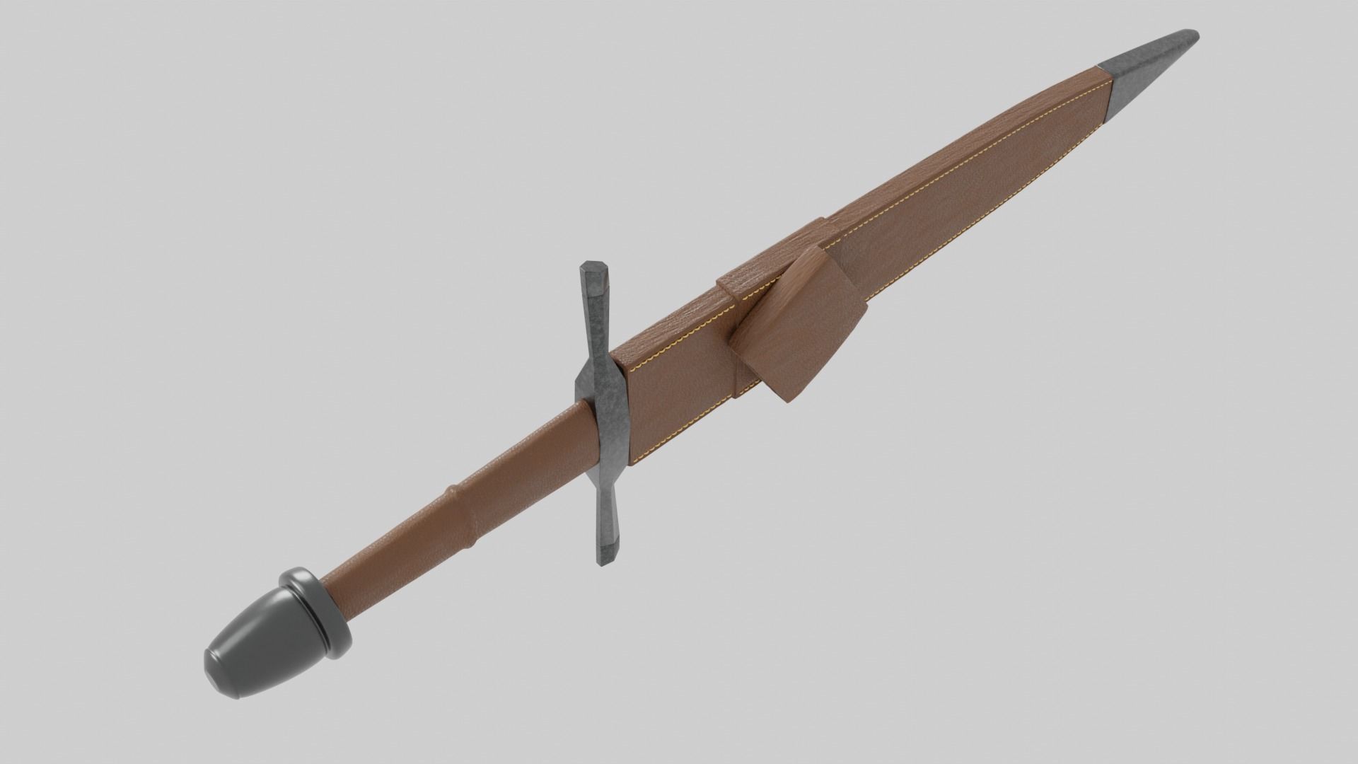 Knights Dagger Low-poly 3D model_34