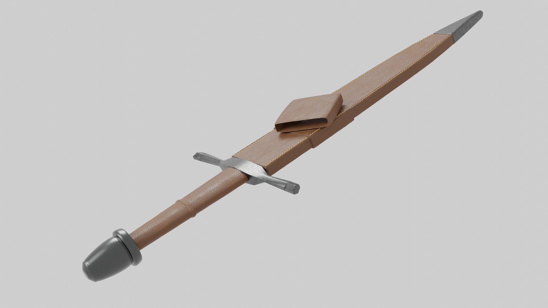 Knights Dagger Low-poly 3D model_16