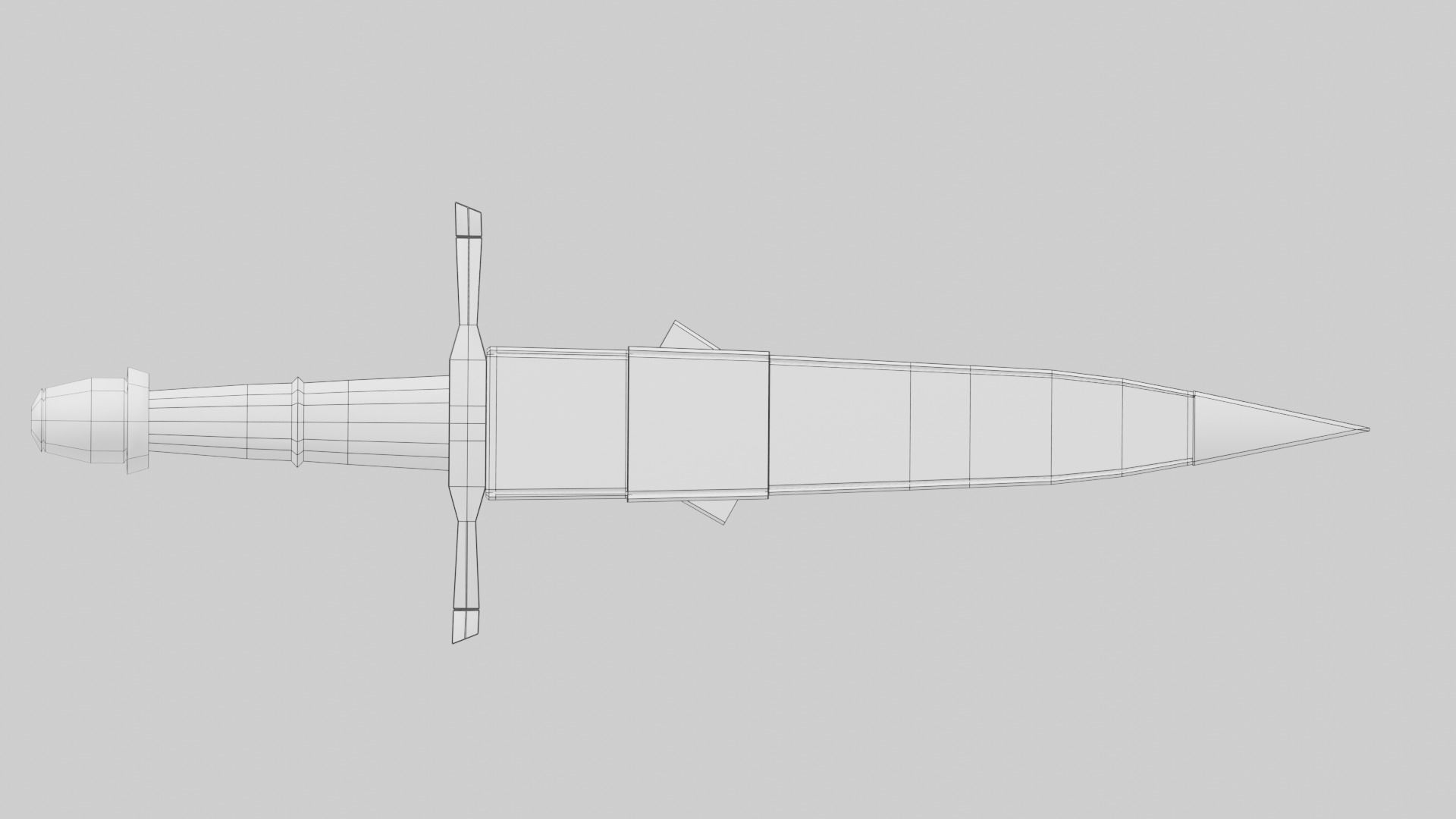 Knights Dagger Low-poly 3D model_3