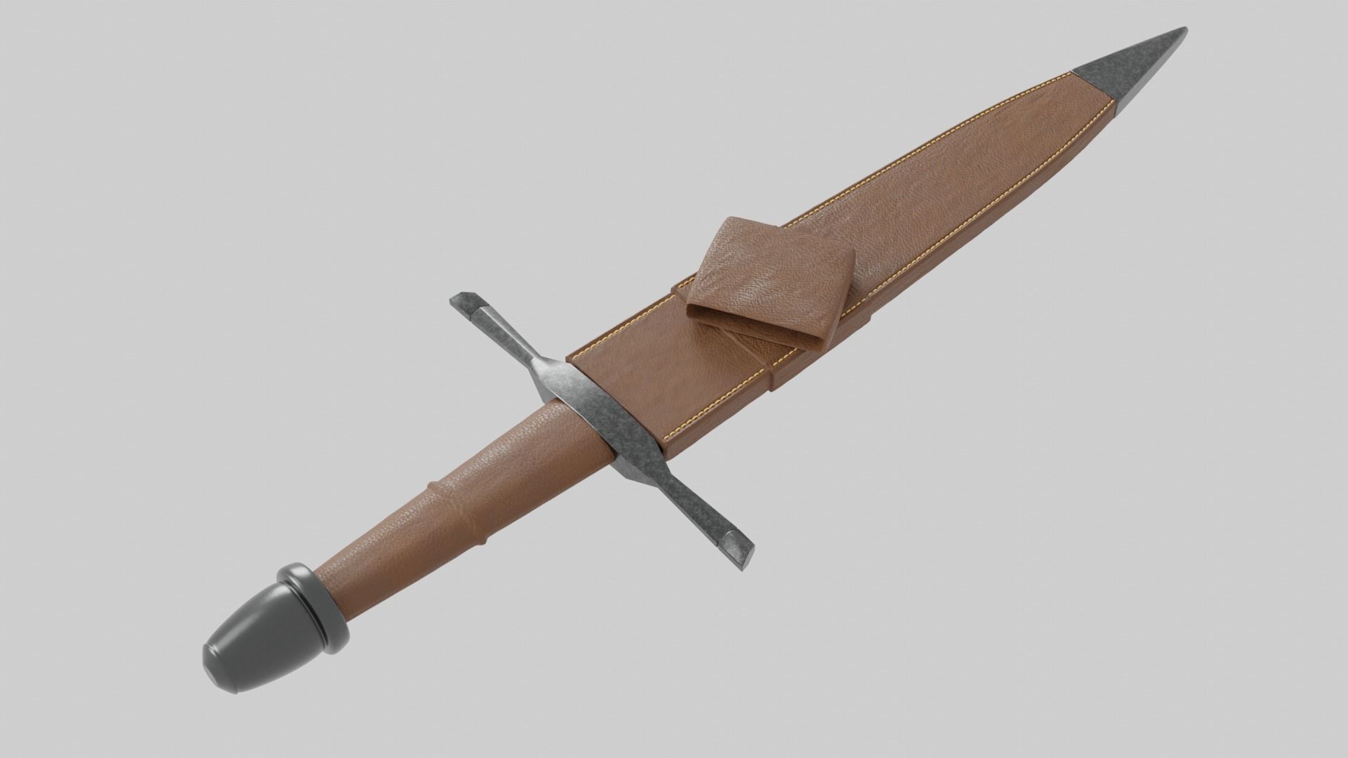 Knights Dagger Low-poly 3D model_15