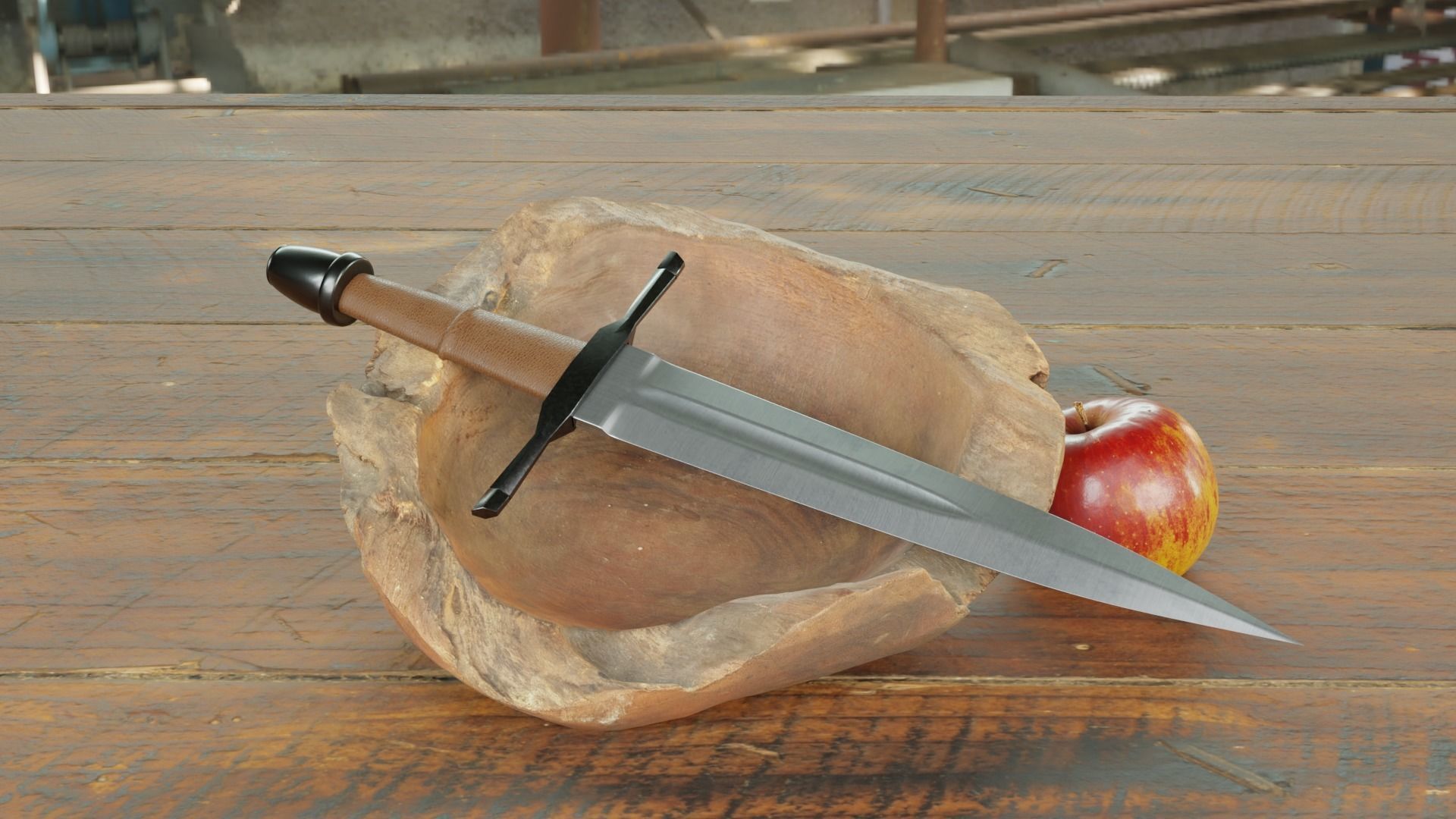 Knights Dagger Low-poly 3D model_9