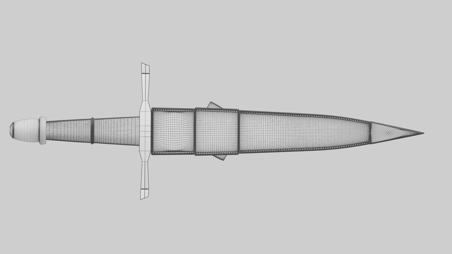 Knights Dagger Low-poly 3D model_4