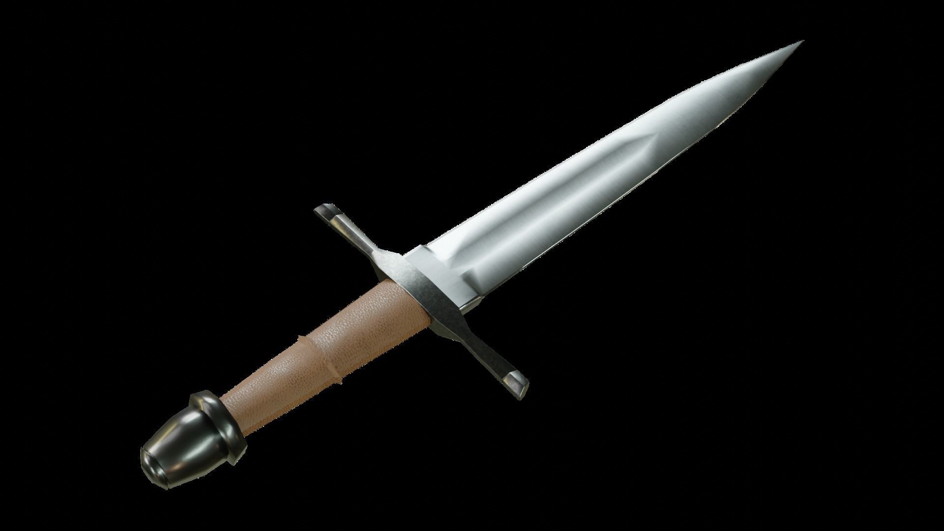 Knights Dagger Low-poly 3D model_2