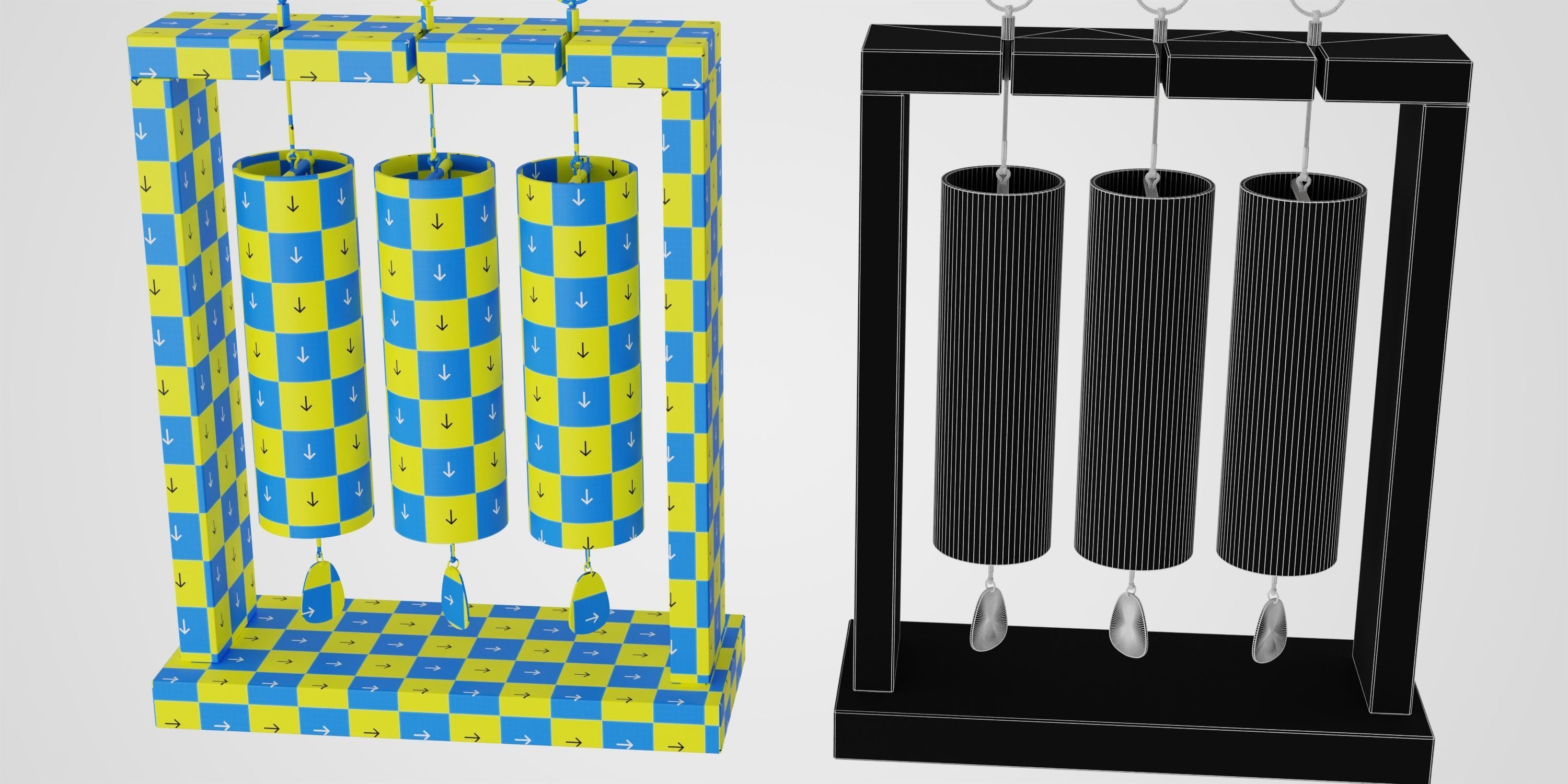 Koshi Wind Chime Low-poly 3D model_2