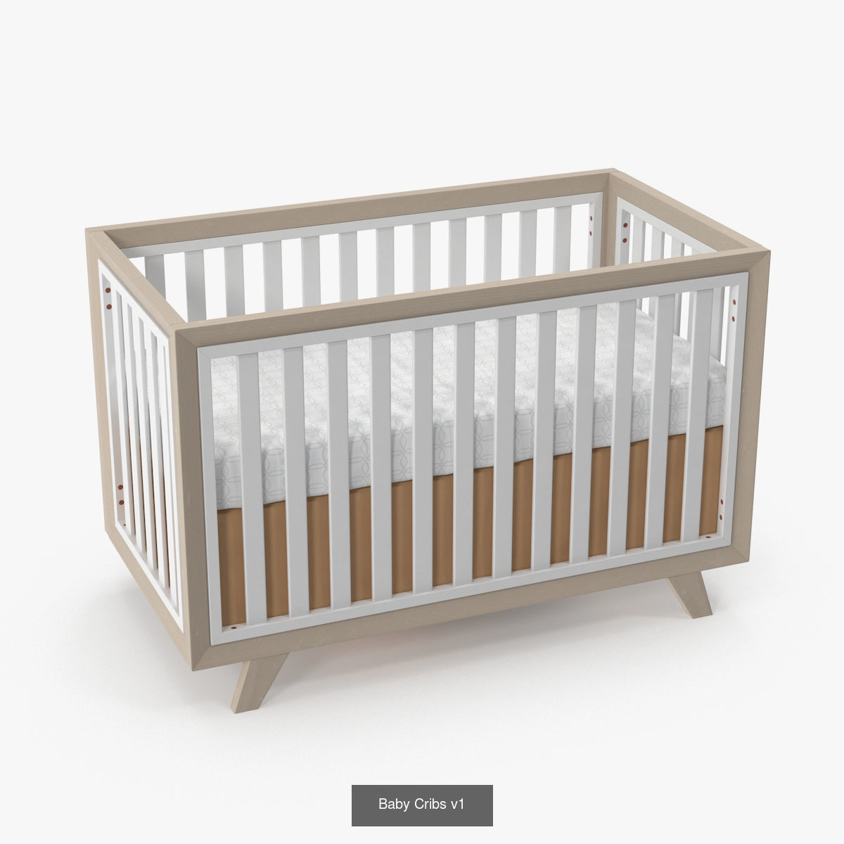 Baby Cribs Set 3D Model Collection_1