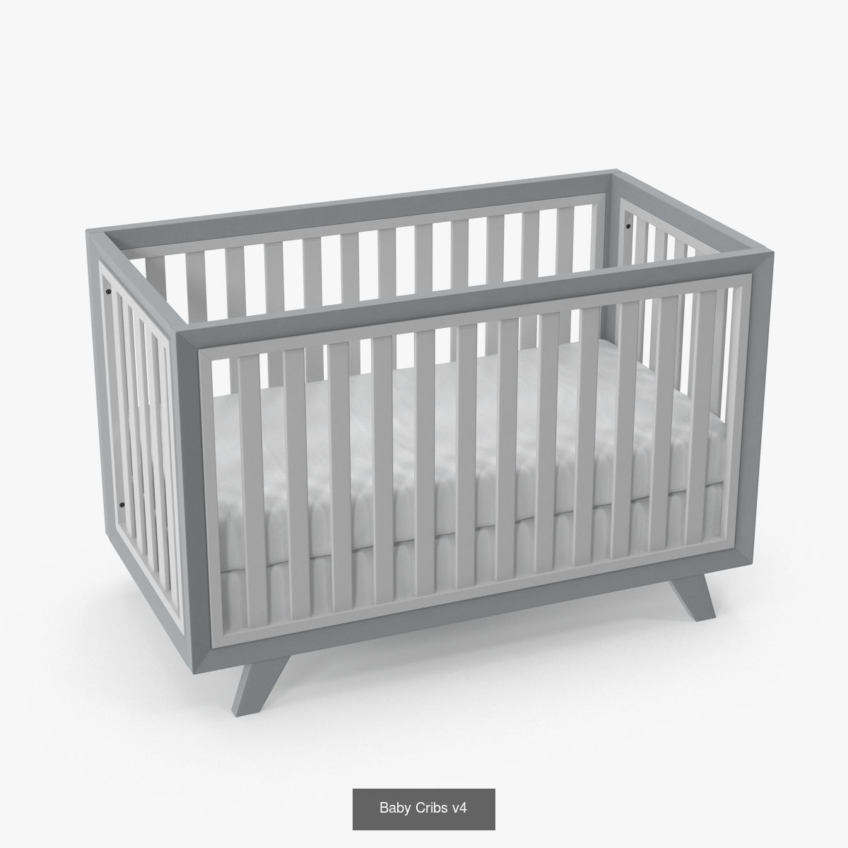 Baby Cribs Set 3D Model Collection_4