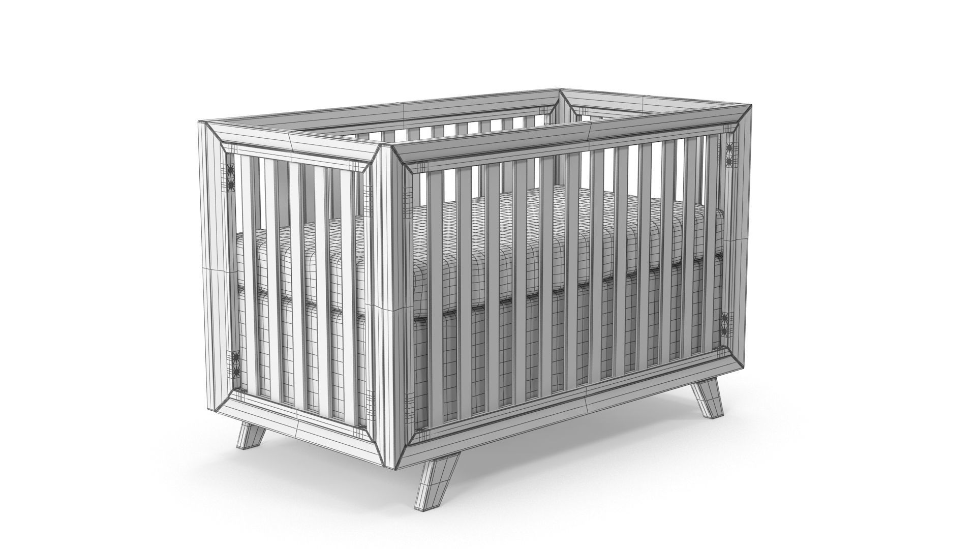 Baby Cribs Set 3D Model Collection_5
