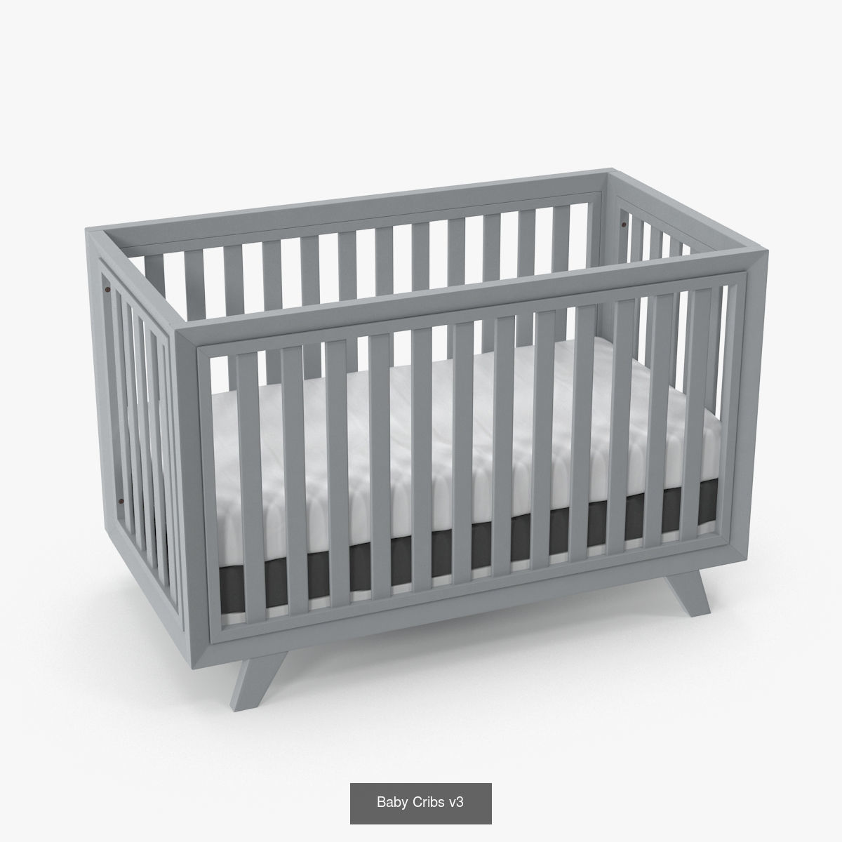 Baby Cribs Set 3D Model Collection_3