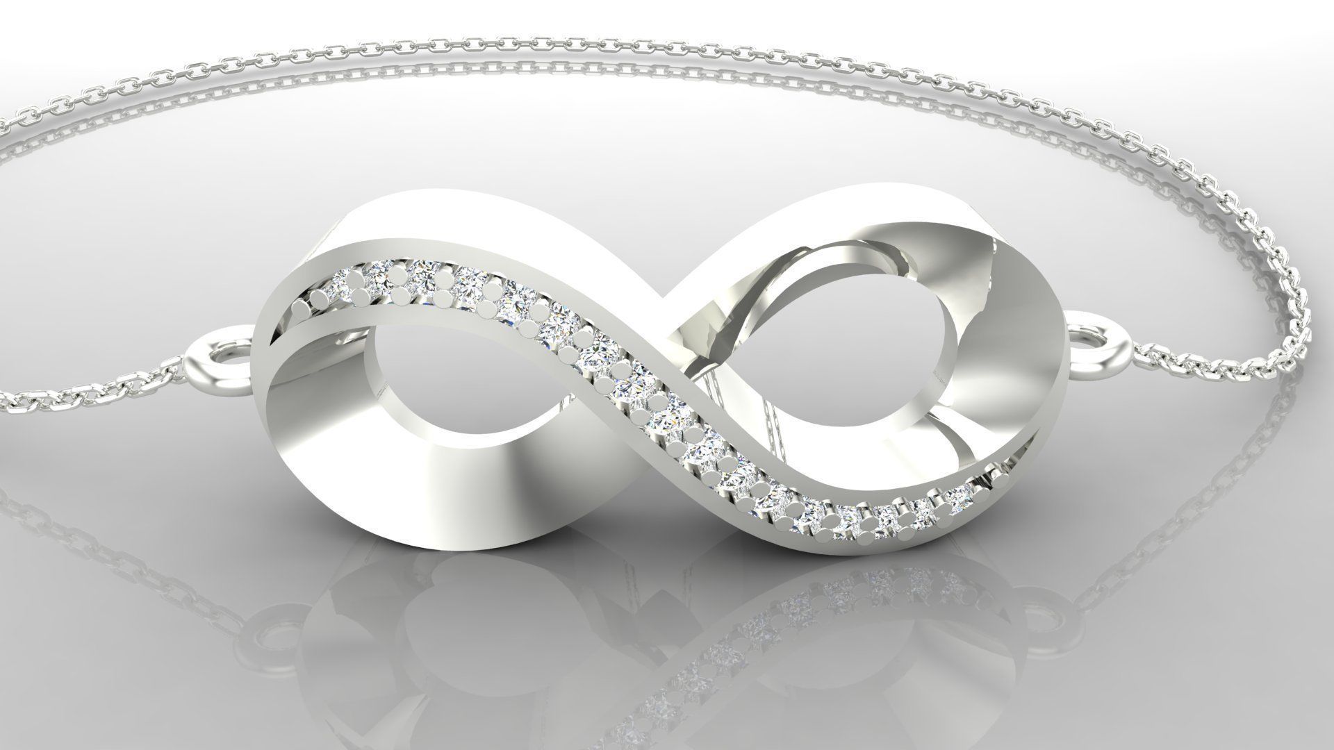 Bracelet B2 The luxury female bracelet with gem 3D print model_21