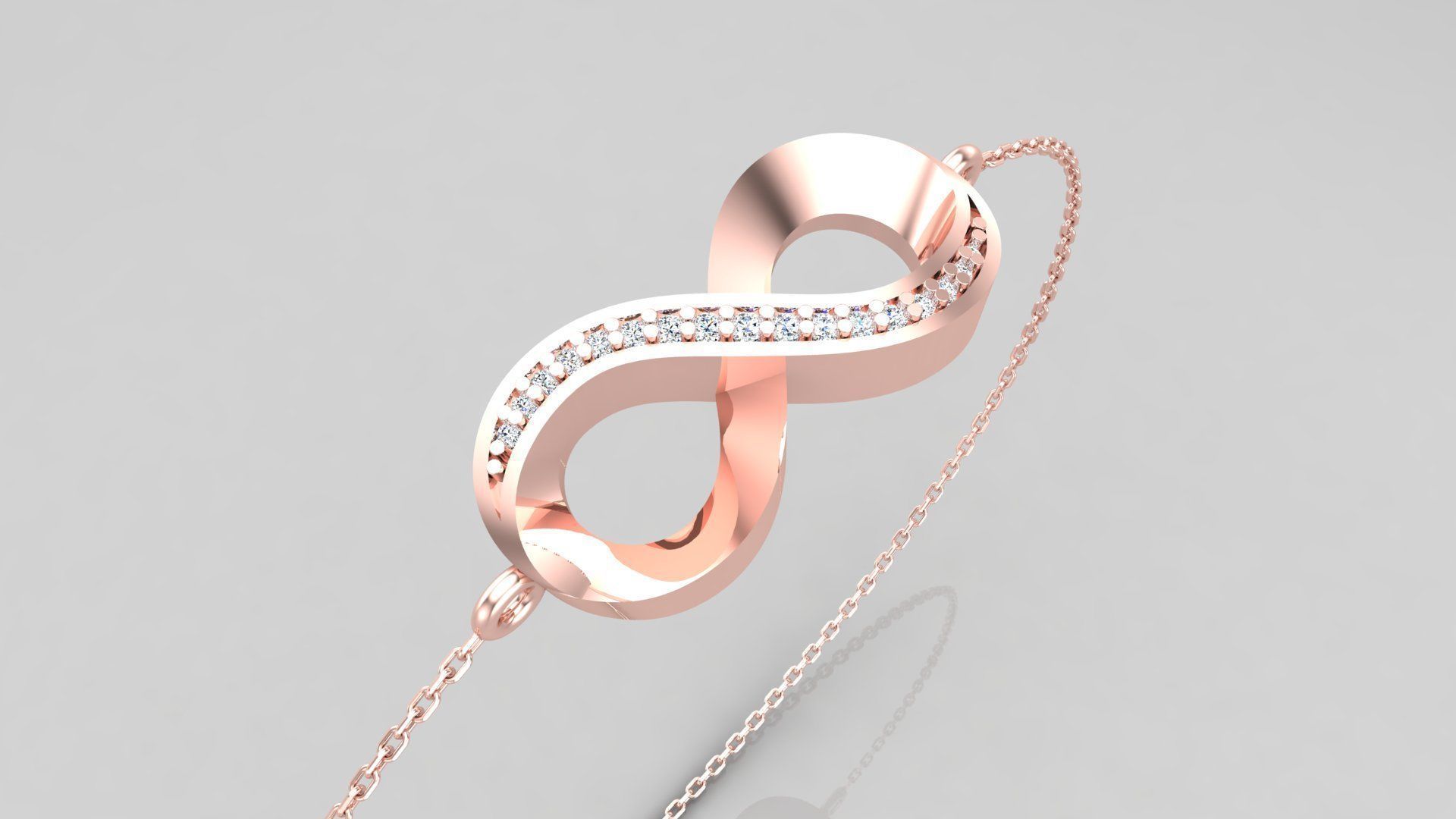 Bracelet B2 The luxury female bracelet with gem 3D print model_5