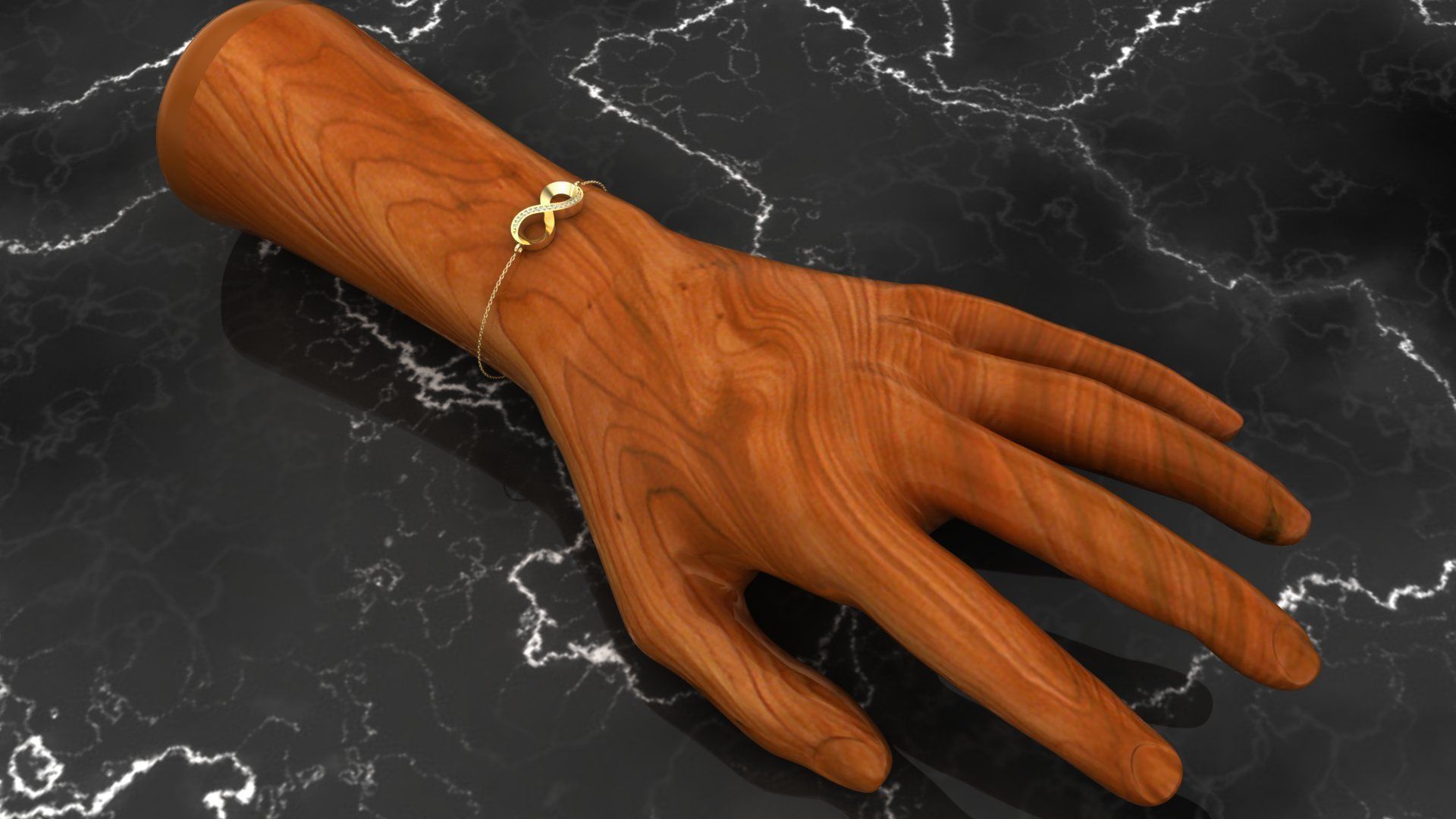 Bracelet B2 The luxury female bracelet with gem 3D print model_8