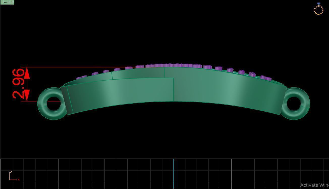 Bracelet B2 The luxury female bracelet with gem 3D print model_14