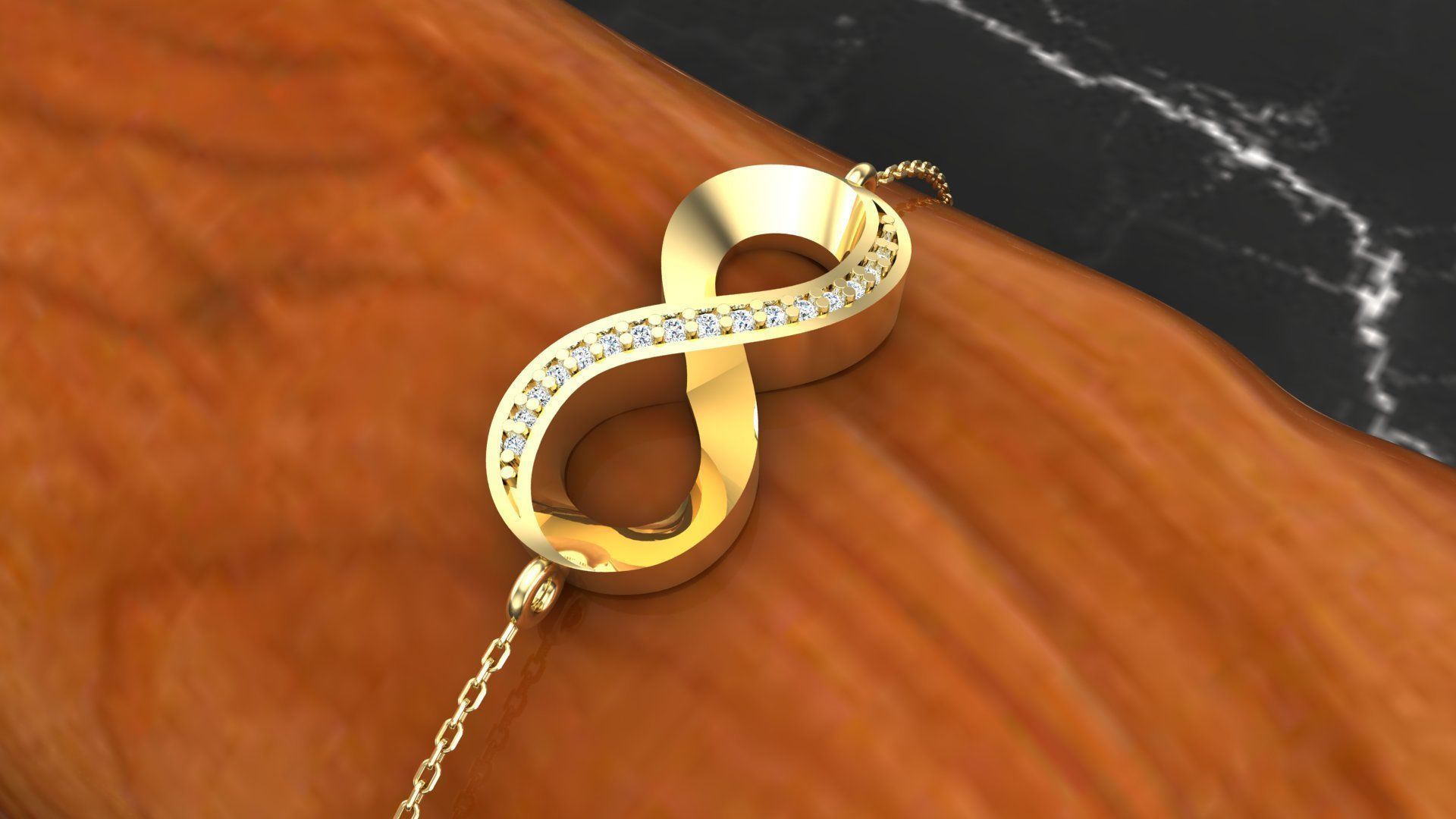 Bracelet B2 The luxury female bracelet with gem 3D print model_6