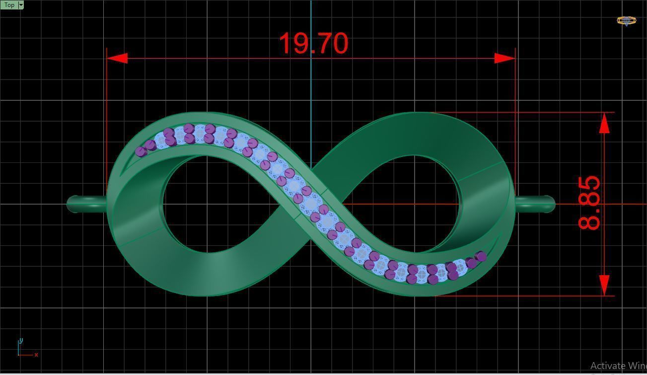 Bracelet B2 The luxury female bracelet with gem 3D print model_13