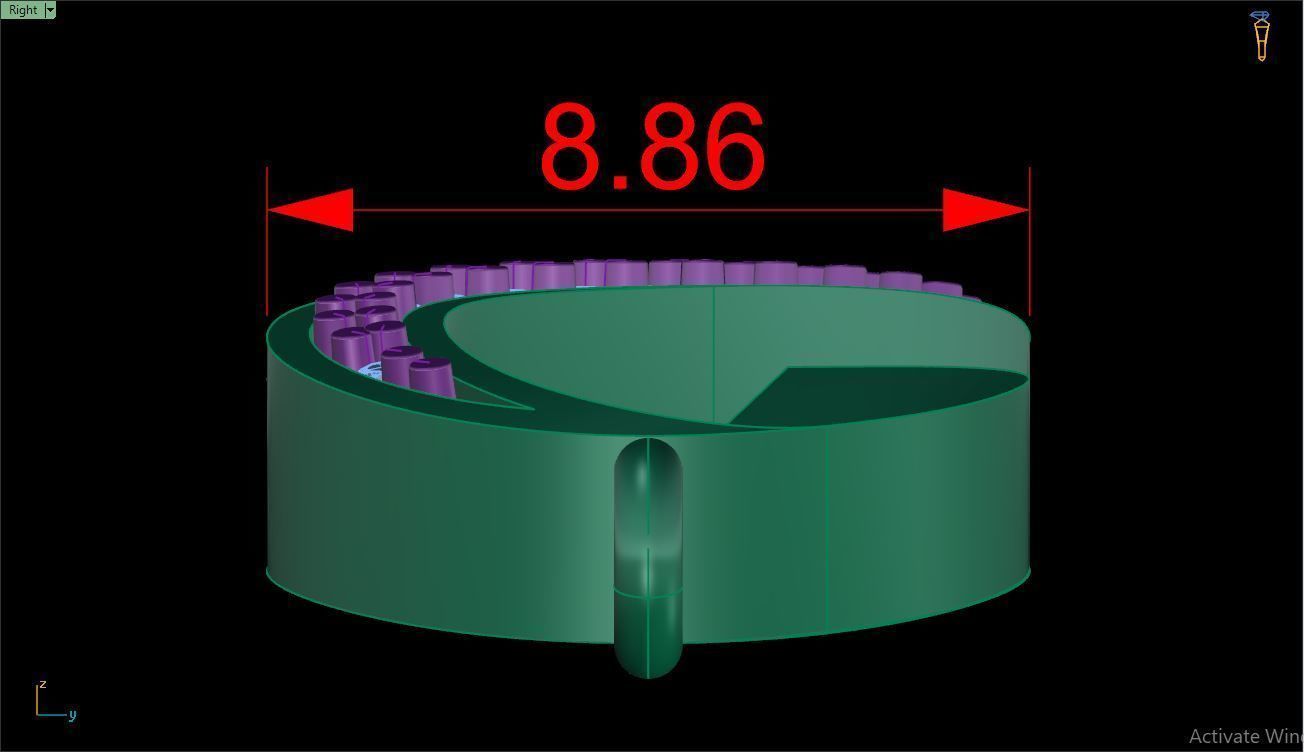 Bracelet B2 The luxury female bracelet with gem 3D print model_15