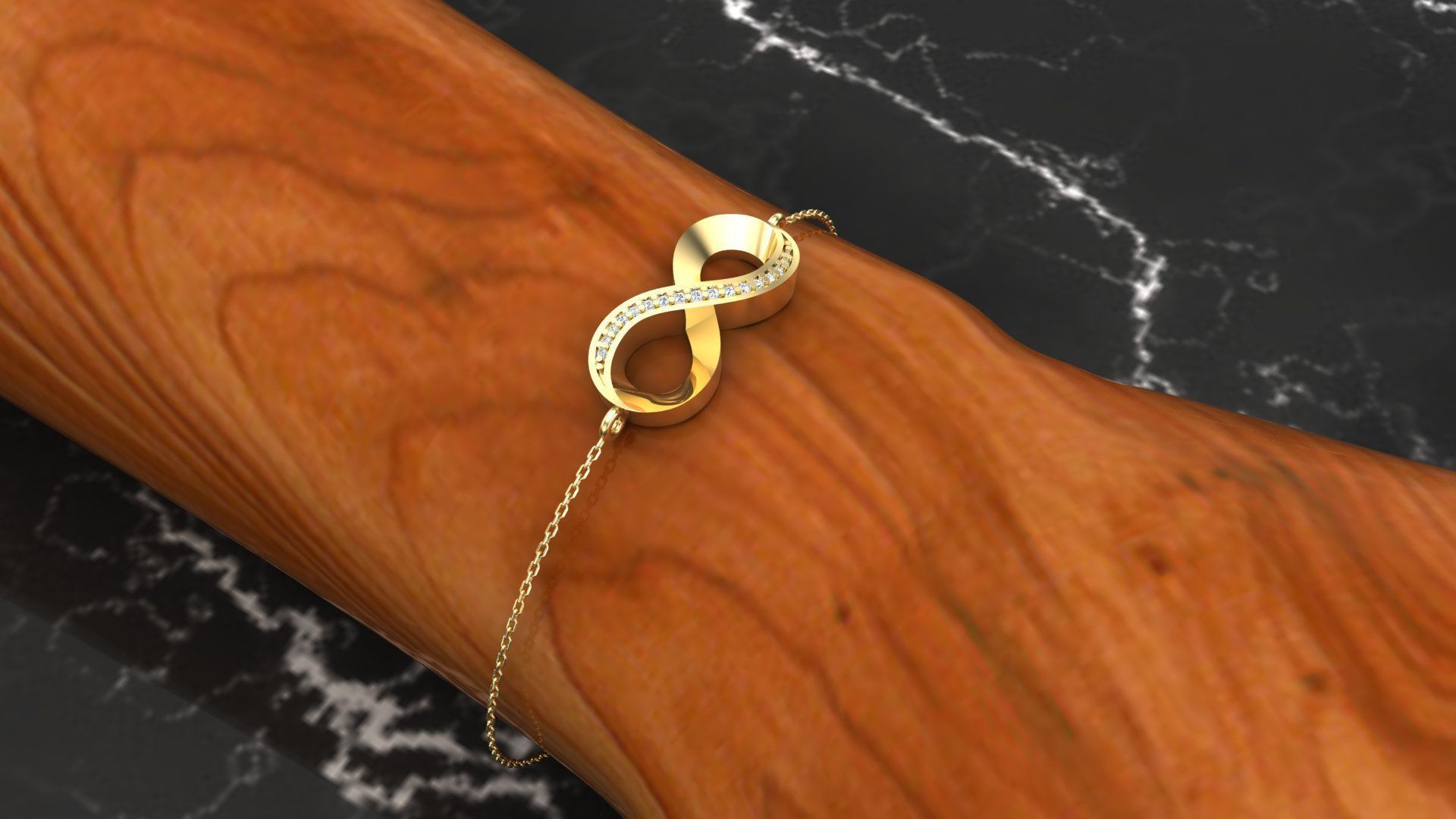 Bracelet B2 The luxury female bracelet with gem 3D print model_7