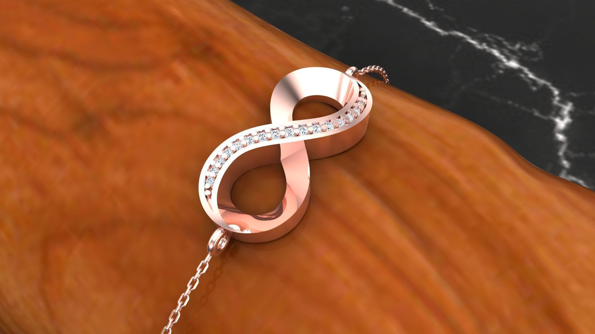 Bracelet B2 The luxury female bracelet with gem 3D print model_9