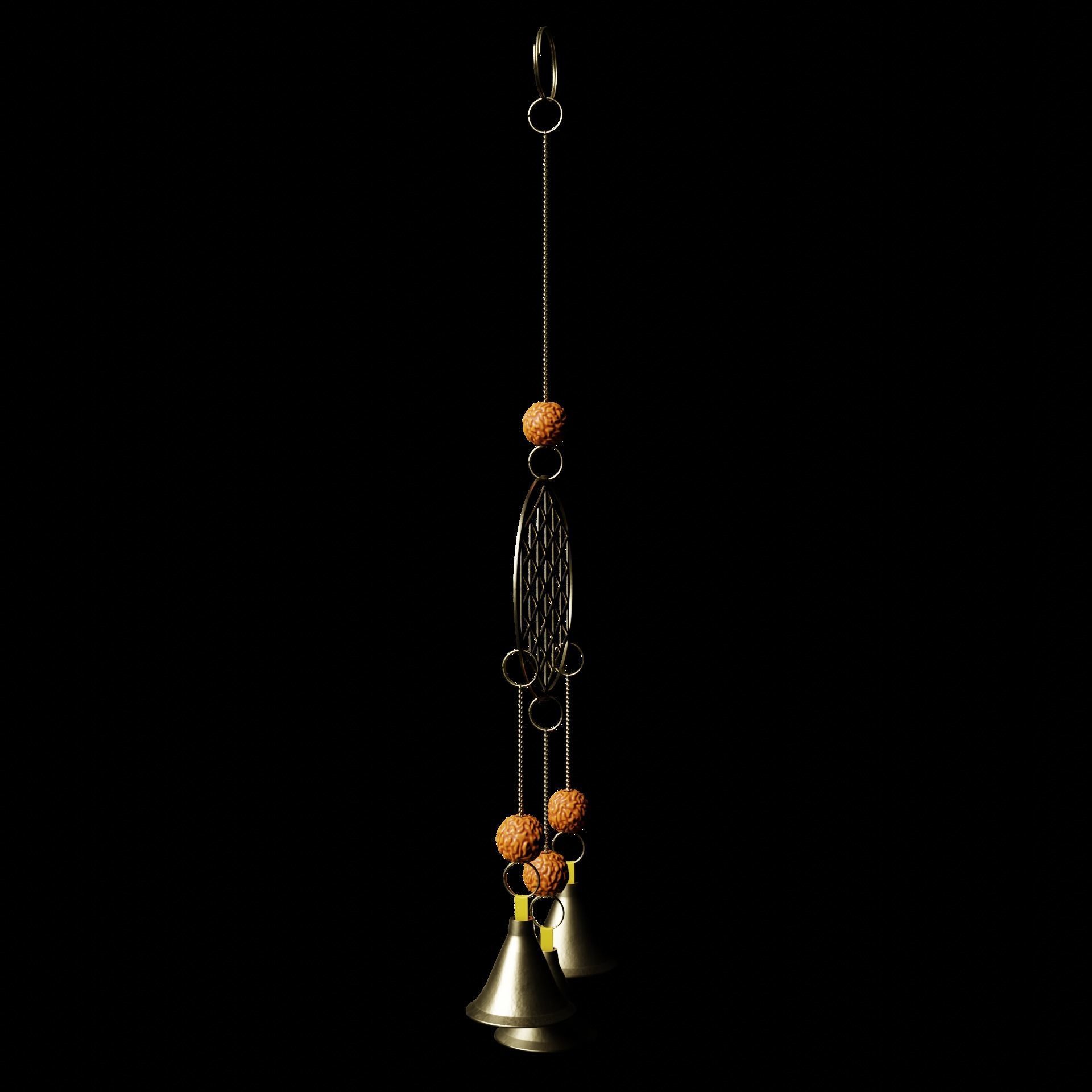 Brass Wind Chime Low-poly 3D model_7