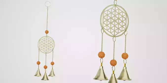 Brass Wind Chime Low-poly 3D model