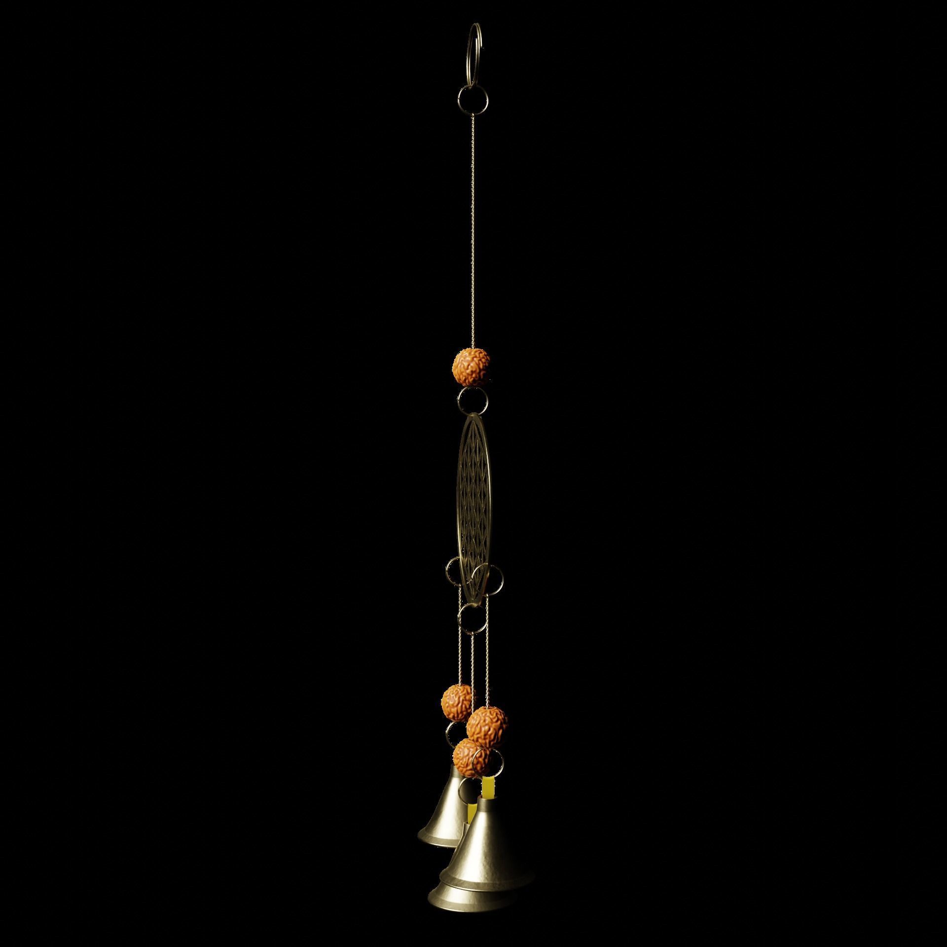 Brass Wind Chime Low-poly 3D model_8
