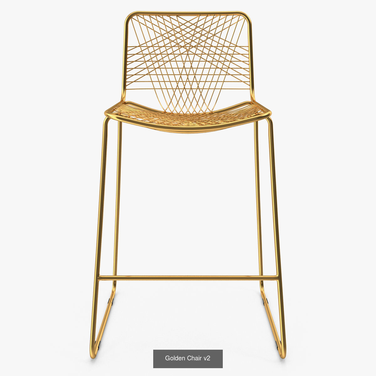 Golden Chair Set 3D Model Collection_2