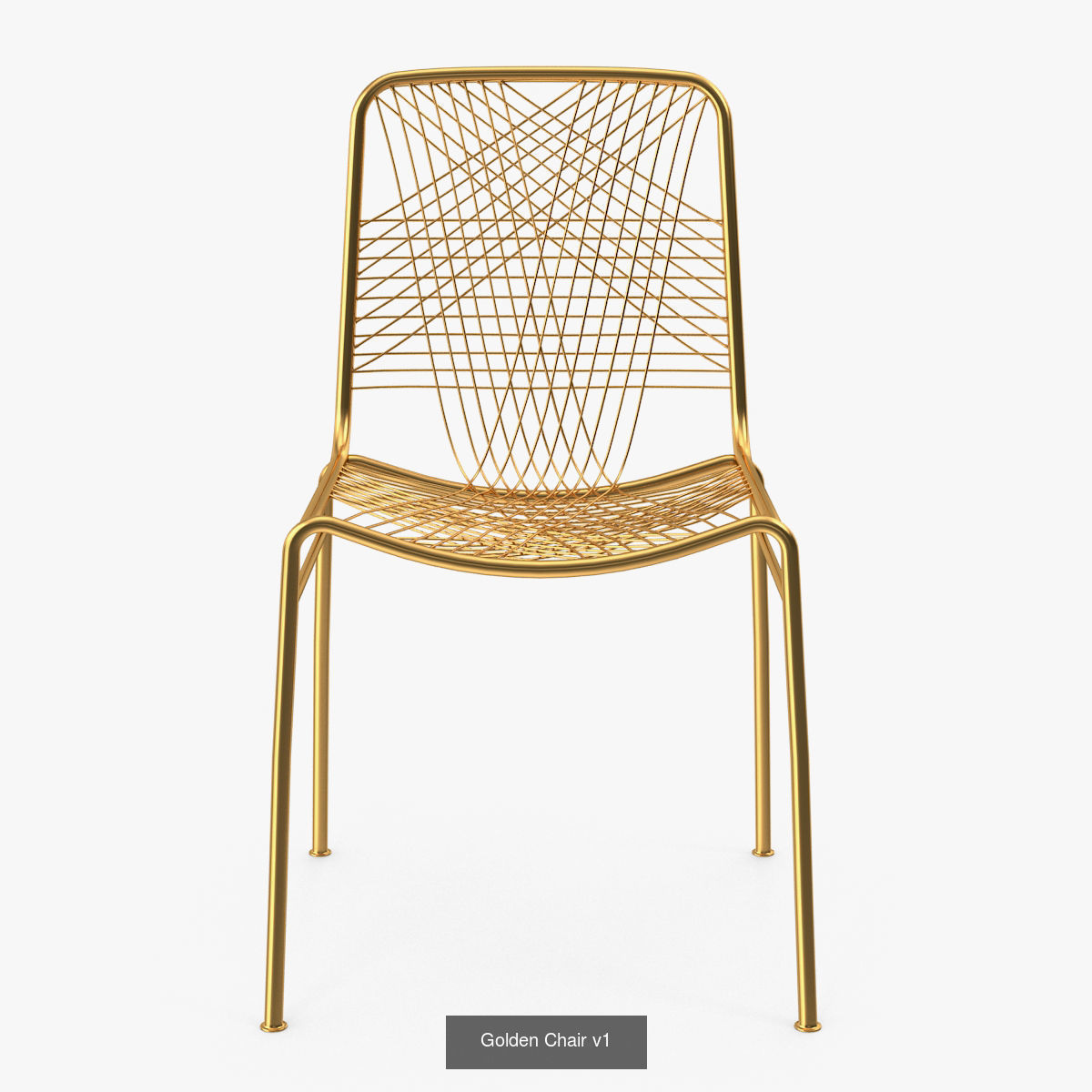 Golden Chair Set 3D Model Collection_1