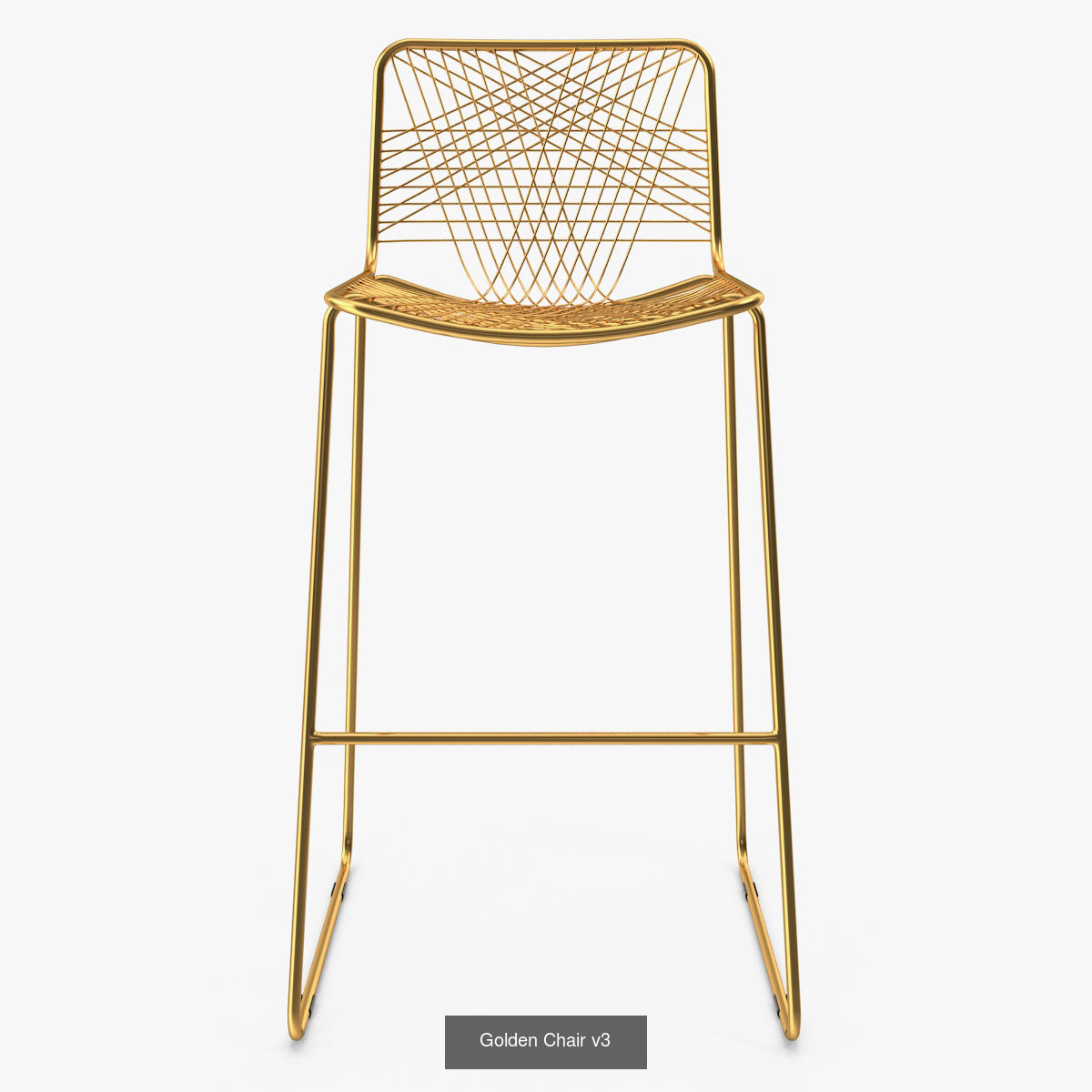 Golden Chair Set 3D Model Collection_3