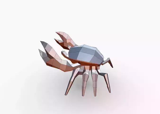 Lobster - Lowpoly  crab  Hairy crabs low poly3dmodel 3D model