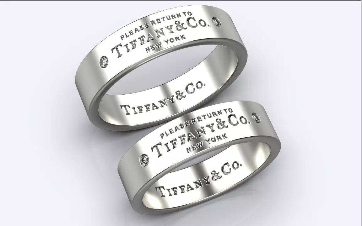 tiffany wedding rings 3D print model