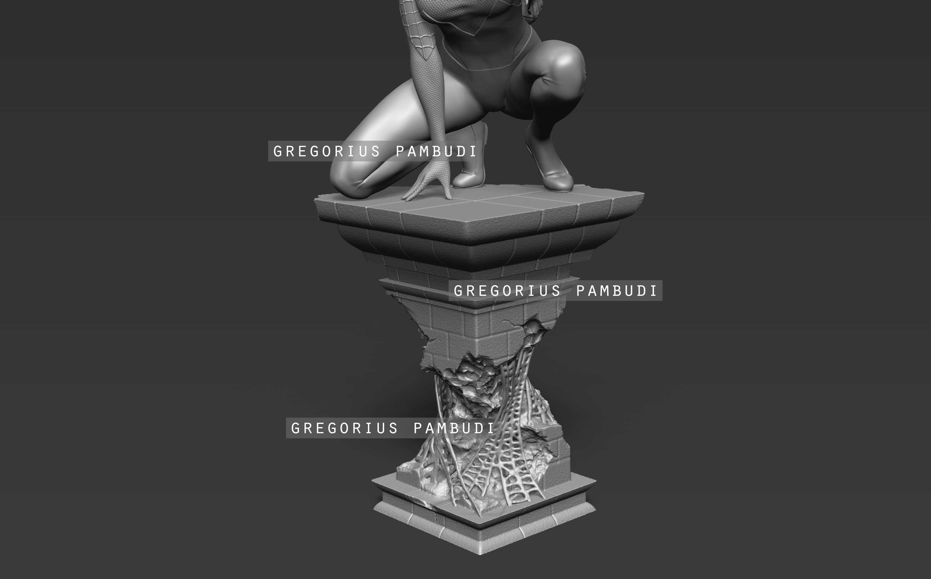 Spider-Gwen Fan Art Statue 3d Printable 3D print model_37